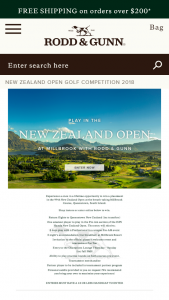Rodd & Gunn – Win a Placement In The 99th New Zealand Golf Open at The Breathtaking Millbrook Course