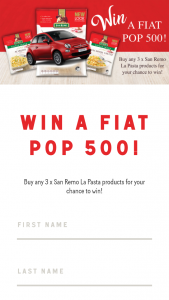 San Remo – Win a Fiat Pop 500 (prize valued at $19,000)