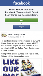 Select Footy Cards – Win a Box of Footy Cards