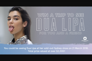 Warner Music – Win 2x Tickets (prize valued at $2,246)