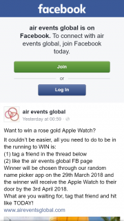 Air Events Global – Win a Rose Gold Apple Watch