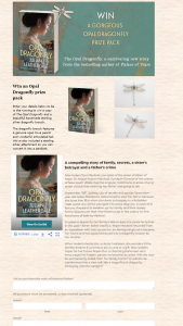Allen & Unwin – Win a Copy of The Opal Dragonfly and a Beautiful Handmade Sterling Silver Dragonfly Brooch