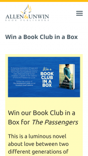 Allen & Unwin – Win Our Book Club In a Box for The Passengers