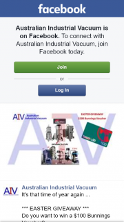 Australian Industrial Vacuum – Win a $100 Bunnings Voucher (prize valued at $100)
