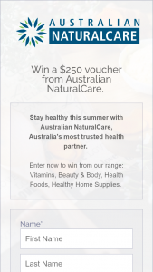 Australian Naturalcare – Win a $250 Voucher From Australian Naturalcare (prize valued at $250)