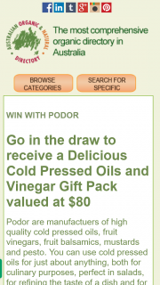 Australian Organic & Natural Directory – Win a Delicious Cold Pressed Oils and Vinegar Gift Packs (prize valued at $80)