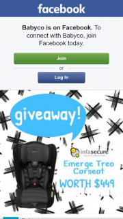 Babyco – Win a Infasecure Emerge Treo Carseat In Ebony (prize valued at $449)