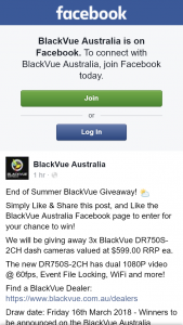 BlackVue Australia – Win One of Three Blackvue Dr750s-2ch Dash Camera (prize valued at $599)
