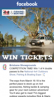 Brisbane Showgrounds – Win 1 of 4 Double Passes to The National 4×4 Outdoors Show