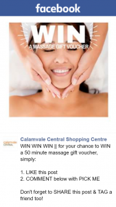Calamvale Central Shopping Centre – Win || for Your Chance to Win a 50 Minute Massage Gift Voucher