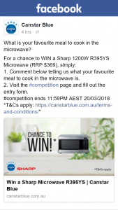 Canstar Blue – Win a Sharp 1200w R395ys Microwave (RRP $369) Simply