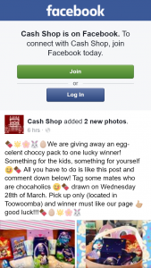 Cash Shop Toowoomba – Win an Eggcelent Choccy Pack Must Collect