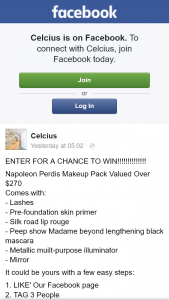Celcius – Win a Napoleon Perdis Makeup Pack (prize valued at $270)