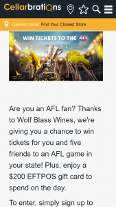 Cellarbrations – Win an AFL Experience for You and Your Mates Thanks to Wolf Blass Wines (prize valued at $410)