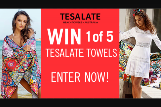 Channel 7 – Sunrise – Win One of Five Tesalate Sand-Free Beach Towels (prize valued at $395)