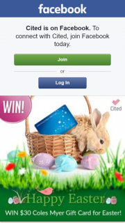 Cited – Win a $30 Coles Group & Myer Gift Card (prize valued at $30)