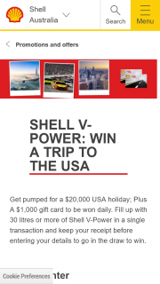 Coles Express Shell V Power – Win a $1000 Coles Express Gift Card (prize valued at $55,000)