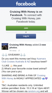 Cruising With Honey – Win a Azamara Club Cruises Luxurious Towel