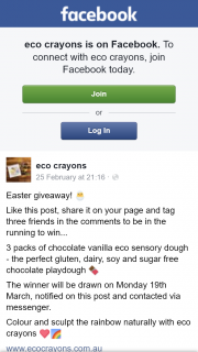 Eco Crayons – Win 3 Packs of Chocolate Vanilla Eco Sensory Dough