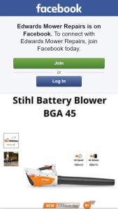 Edwards Mower Repairs – Win a Brand New Stihl Battery Powered Blower Bga 45. (prize valued at $179)
