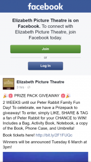 Elizabeth Picture Theatre – Win a Peter Rabbit Prize Pack
