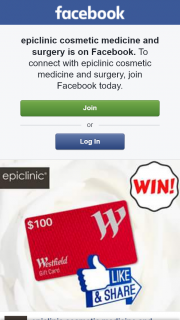 epiclinic cosmetic medicine and surgery – Win a $100 Westfield Gift Card (prize valued at $100)
