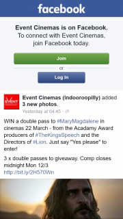 Event Cinemas Indooroopilly – Win a Double Pass to #marymagdalene In Cinemas 22 March