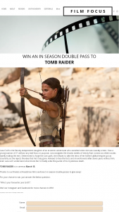 Film Focus – Win an In Season Double Pass To