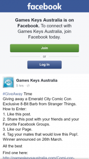 Games Keys Australia – Win a Emerald City Comic Con Exclusive 8bit Barb (prize valued at $20)