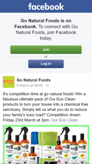 Go Natural Foods – Win a Fabulous Ultimate Pack of Our Eco Clean Products to Turn Your House Into a Chemical Free Sanctuary