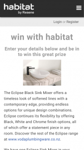 Habitat Resene – Win this Great Prize (prize valued at $449)