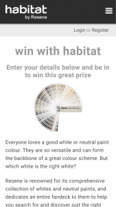 Habitat Resene – Win this Great Prize (prize valued at $500)