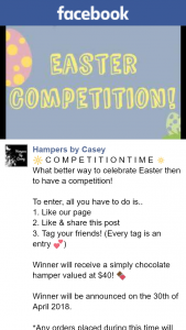 Hampers by Casey – Win Chocolate Hamper (prize valued at $40)