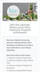 Harmony Inspired Active Wear – Win a Prize (prize valued at $600)
