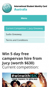 ISIC – Win 5 Day Free Campervan Hire From Jucy (prize valued at $630)