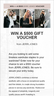 Jerri Jones – Win a $500 Voucher From Jerrijones (prize valued at $500)