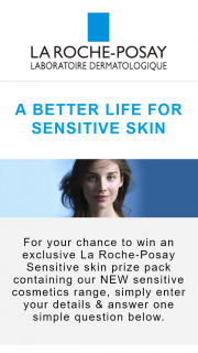 La Roche-Posay – Win an Exclusive La Roche-Posay Sensitive Skin Prize Pack Containing Our New Sensitive Cosmetics Range (prize valued at $2,500)