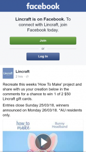 Lincraft – Win 1 of 2 $50 Lincraft Gift Cards (prize valued at $100)