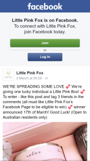 Little Pink Fox – Win) Winner Announced 17th of March