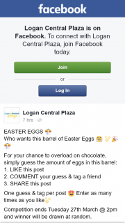 Logan Central plaza – Win a Barrel of Easter Eggs Must Collect