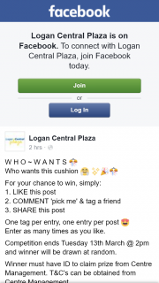 Logan Central Plaza – Win a Cushion
