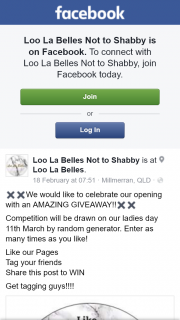 Loo La Belles not too Shabby – Win $100 Clothes Voucher (prize valued at $100)