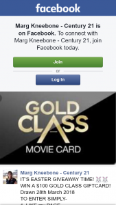 Marg Kneebone Century 21 – Win a $100 Gold Class Giftcard (prize valued at $100)