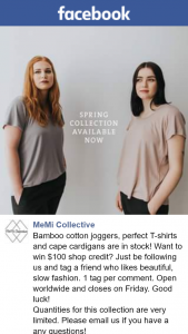 MeMi Collective – Win $100 Shop Credit (prize valued at $100)