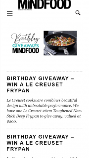 MindFood – Win a Le Creuset Frypan (prize valued at $260)