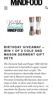 MindFood – Win 1 of 2 Cole and Mason Derwent Gift Sets (prize valued at $179.95)
