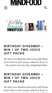 MindFood – Win 1 of Two Joico Gift Packs (prize valued at $105.75)