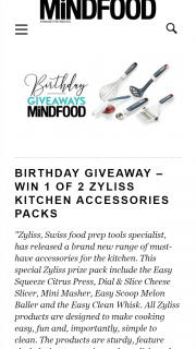 MindFood – Win 1 of 2 Zyliss Kitchen Accessories Packs (prize valued at $130.75)