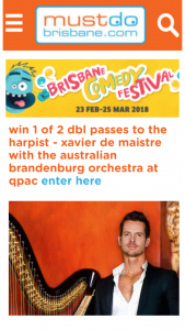 Must Do Brisbane – Win a Double Pass In A-Reserve Seating to Enjoy The Harpist