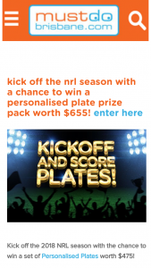 Must Do Brisbane – Win a Set of Personalised Plates Worth $475 (prize valued at $655)